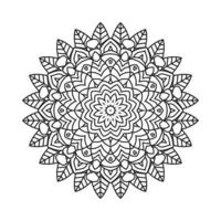 padrão de mandala de flores para crianças para colorir. mandala de decoração em vetor de arte de linha de estilo indiano. padrão de mandala preto e branco. arte de linha de mandala de doodle de estilo indiano tradicional.