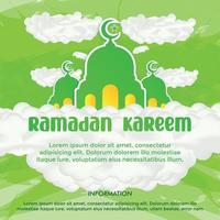 post de mídia social do tema ramadã e modelo de cartão de saudação vetor
