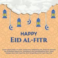 modelos de postagem de mídia social e cartões de felicitações para o feriado islâmico do tema eid al-fitr vetor