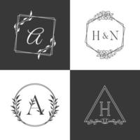 conjunto de alfabeto de logotipo de monograma de luxo vetor