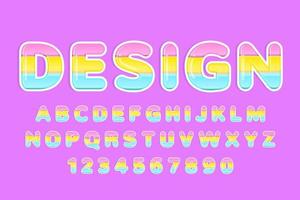 alfabeto colorido bonito decorativo do arco-íris vetor