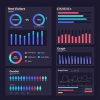 elementos de análise web infográfico vetor