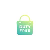 ícone de vetor de saco duty free em branco