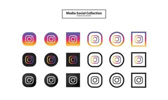 logotipo mídia social ícone símbolo conjunto de negócios vetor interface de contato celular bate-papo sinal aplicativo móvel