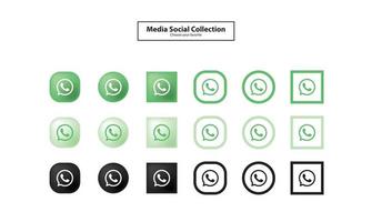 logotipo mídia social ícone símbolo conjunto de negócios vetor interface de contato celular bate-papo sinal aplicativo móvel