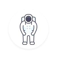 astronauta, ícone de traje espacial em estilo simples, ilustração vetorial vetor