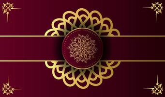 fundo islâmico mandala de luxo com padrão de arabesco dourado, fundo ornamental. cartão de casamento, capa