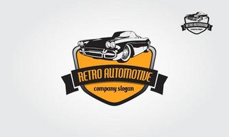 ilustração de logotipo de vetor automotivo retrô. este logotipo pode ser usado para lojas de carros antigos ou clássicos, reparos, restaurações.