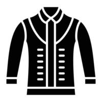 ícone de glifo de jaqueta vetor