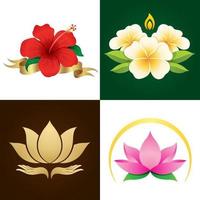 Flores asiáticas tradicionais vetor