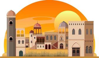 casa e construção de arquitetura árabe vetor