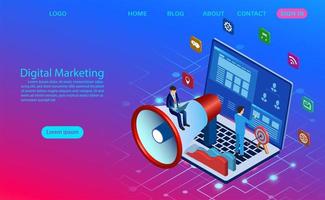 Conceito de marketing digital para a página inicial do banner e site