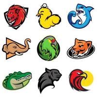 Equipe de eSports e logotipos de animais de jogo vetor