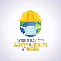 gráfico vetorial do dia mundial da segurança e saúde no trabalho bom para o dia mundial da segurança e saúde no trabalho celebração. projeto plano. ilustração de design.flat de panfleto.