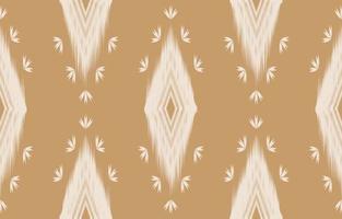 marrom e branco ikat sem costura padrão geométrico étnico oriental tradicional bordado style.design para plano de fundo,tapete,esteira,papel de parede,vestuário,embrulho,batik,tecido,ilustração vetorial. vetor