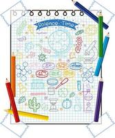 ícones de doodle desenhados à mão no papel vetor