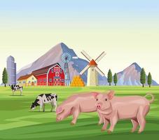desenhos animados de animais de fazenda vetor