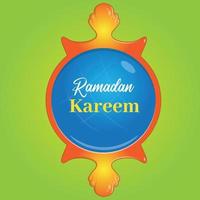 distintivo do emblema ramadan kareem. ilustração vetorial