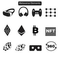 um conjunto de ícones do metaverso vetor