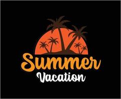 design de camiseta vetorial de ilustração de férias de verão vetor