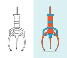 ilustração vetorial de máquina de guindaste de garra vetor