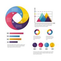 diagrama de negócios infográfico com estratégia de informação vetor