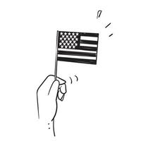 doodle desenhado à mão símbolo de 4 de julho para o ícone de ilustração do dia da independência vetor