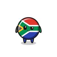 desenho de bandeira da áfrica do sul com uma expressão arrogante vetor