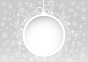 Natal e feliz ano novo fundo branco com bola de neve branca vetor