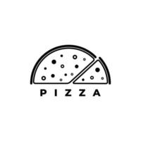 modelo de logotipo, símbolo, ícone com forma de pizza. modelo de logotipo para pizzaria. vetor