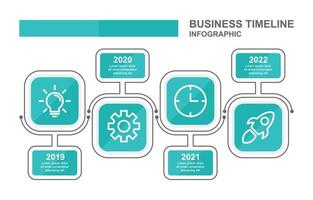 modelo de infográfico de linha do tempo de negócios com estilo de estrutura de tópicos vetor