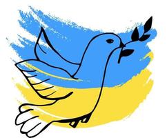 Pomba doodle desenhada de mão da paz. vetor