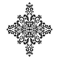 estênceis de pintura floral mehndi pattern.reusable. para o desenho de parede, menus, convites de casamento ou etiquetas, para corte a laser, marchetaria. gráficos digitais. Preto e branco. vetor