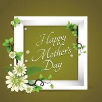cartão de feliz dia das mães com fundo de cor gradiente de quadro de flores lindas vetor