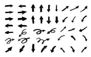 setas grandes ícones pretos definidos, ícone de seta. conjunto de coleta de vetor de seta. cursor. setas simples modernas. ilustração vetorial