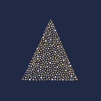 feliz Natal e Feliz Ano Novo. árvore de natal estilizada feita de estrelas douradas. ilustração vetorial em um estilo simples. vetor