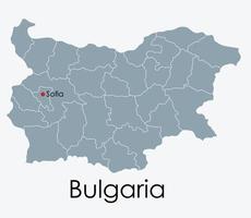 Bulgária mapa desenho à mão livre sobre fundo branco. vetor