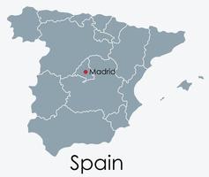 Espanha mapa desenho à mão livre sobre fundo branco.