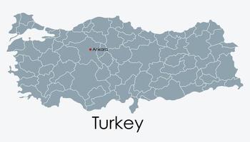 Turquia mapa desenho à mão livre sobre fundo branco. vetor