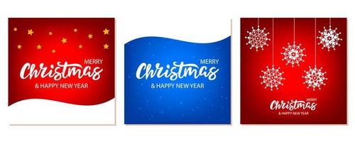 Conjunto de banners de Natal com letras vetor