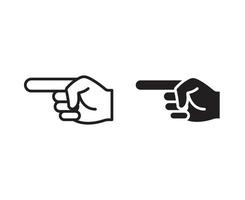 ícone de vetor apontando o dedo