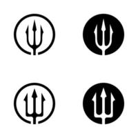 vetor de design de logotipo de lança de netuno circular tridente