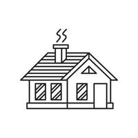 ícone de vetor de arte de linha de arquitetura de construção de casa