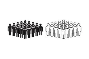 ícone de vetor de multidão, grupo, equipe de pessoas