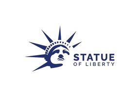 vetor de design de logotipo de silhueta de estátua da liberdade
