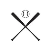 ícone de vetor cruzado de taco de beisebol