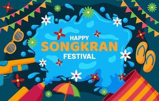 feliz fundo do festival songkran vetor