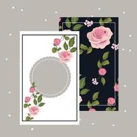 Quadro floral vintage vetor