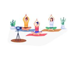 ilustração de criador de conteúdo de ioga fitness vetor