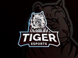 design de logotipo de esporte de mascote de tigre vetor